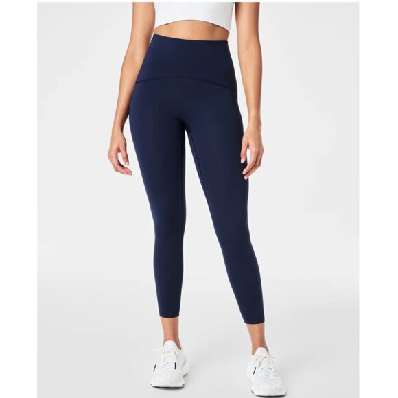 Spanx Booty Boost Leggings in Blue Abstract Women's Size XS - Picture 1 of 9